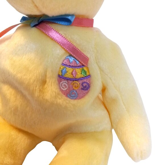 Ty Beanie Babies Bear Eggs 2005 Yellow Plush Easter Embroidered Egg Design NEW - Picture 2 of 6